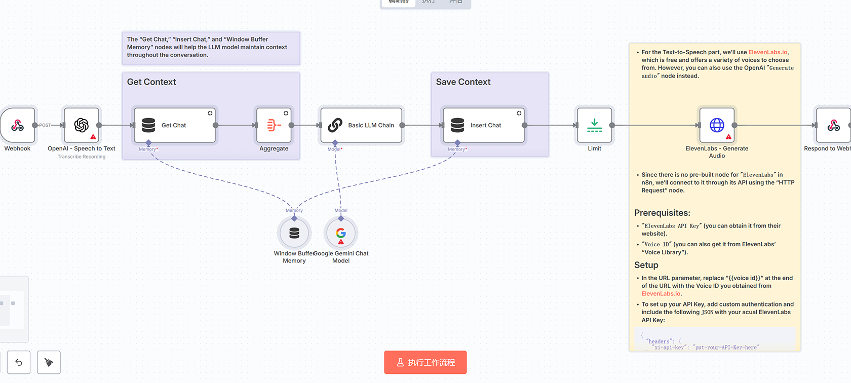 AI语音聊天工作流：集成OpenAI、Google Gemini和ElevenLabs的智能对话解决方案