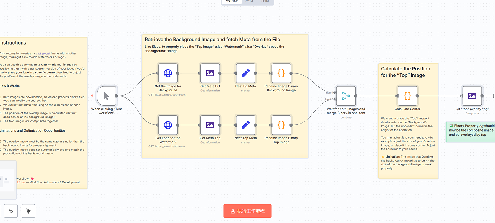 n8n图像水印自动化工作流 - Apple快捷方式文本自动化