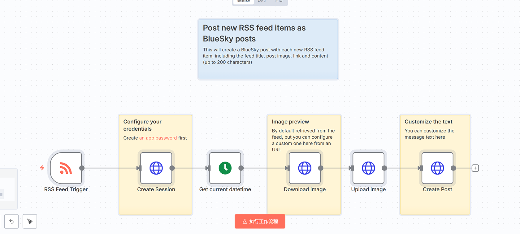 BlueSky自动欢迎私信工作流 - n8n自动化解决方案
