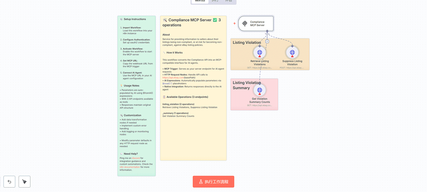 eBay卖家服务指标API MCP服务器工作流 - n8n自动化与AI集成解决方案