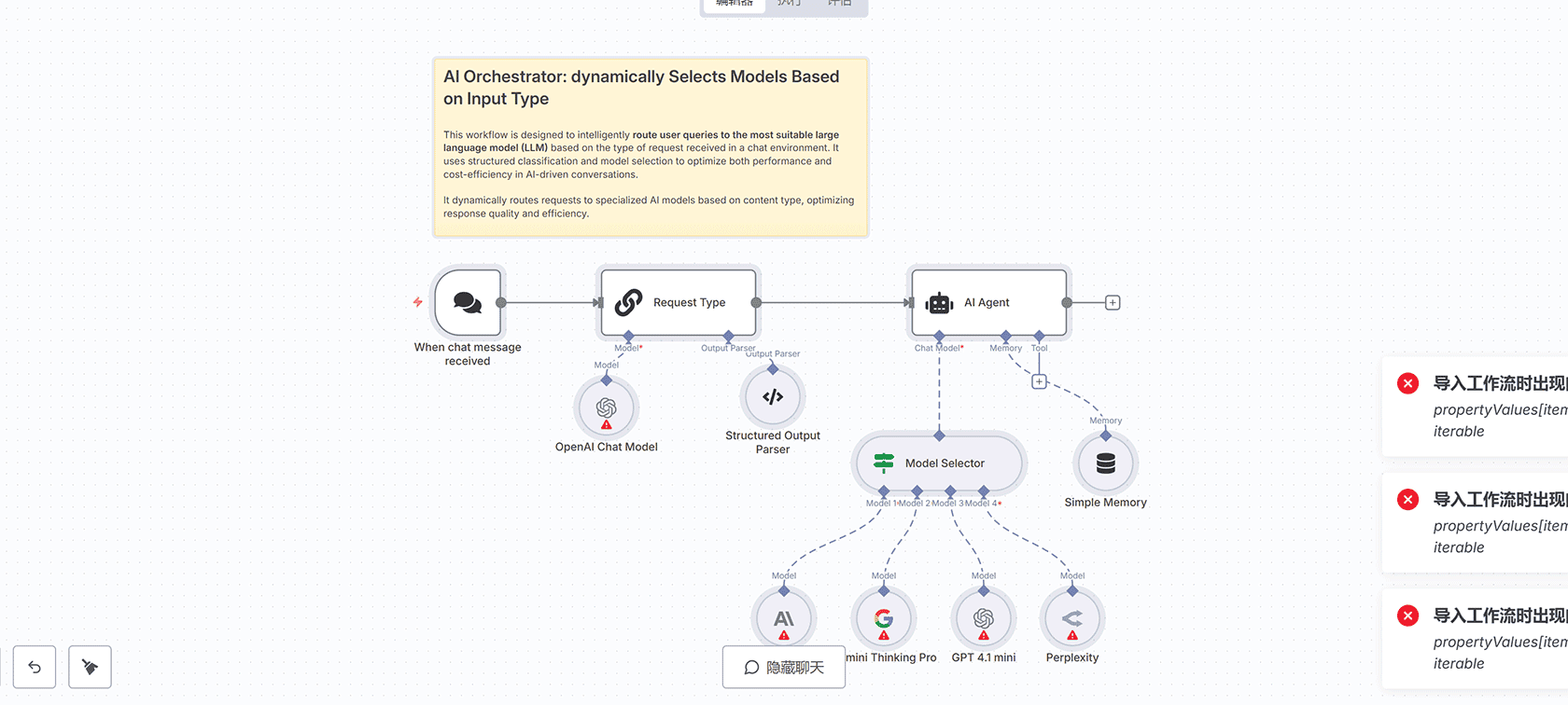 基于输入类型动态选择AI模型的工作流 - n8n智能模型路由系统